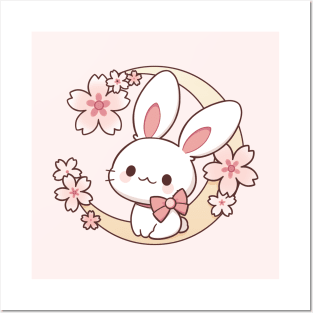 Sakura Moon Bunny | Kawaii Posters and Art